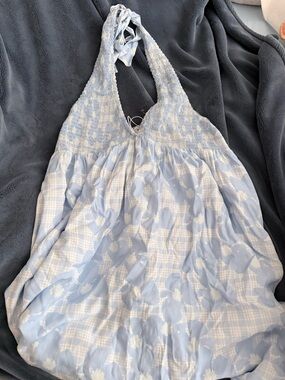 Fighting Eel Sky Blue Halter Dress